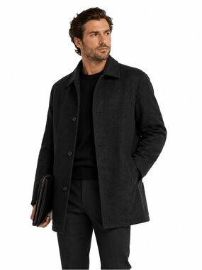 Greenlander Wool Overcoat Medium Business Career Button Classic Formal Dressy
